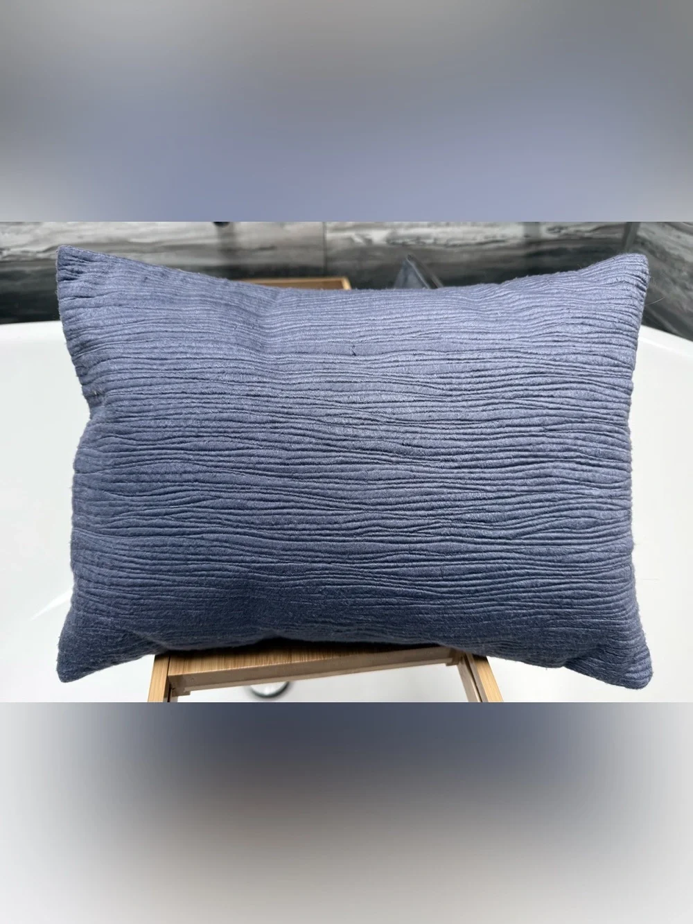 2 Calvin Klein Home label pillows in dusty periwinkle approx 10”x16” - vintage!